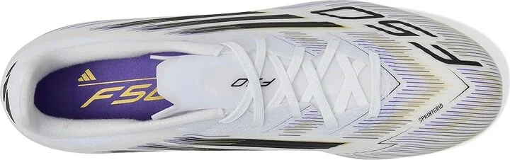 adidas F50 League Firm Ground Soccer Cleats Soccer Shoes White/Black/Gold Metallic : Men's 10.5 - Women's 11.5 Medium, Rubber - Image 2