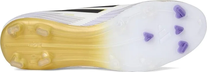 adidas F50 League Firm Ground Soccer Cleats Soccer Shoes White/Black/Gold Metallic : Men's 10.5 - Women's 11.5 Medium, Rubber - Image 3