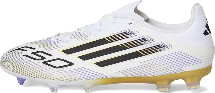 adidas F50 League Firm Ground Soccer Cleats Soccer Shoes White/Black/Gold Metallic : Men's 10.5 - Women's 11.5 Medium, Rubber - Image 6