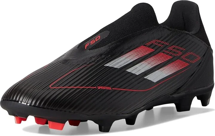 adidas F50 League Laceless Firm Ground/Multi Ground Soccer Cleats Soccer Shoes Black/Iron Metallic/Lucid Red : Men's 12 - Women's 13 Medium - Image 5