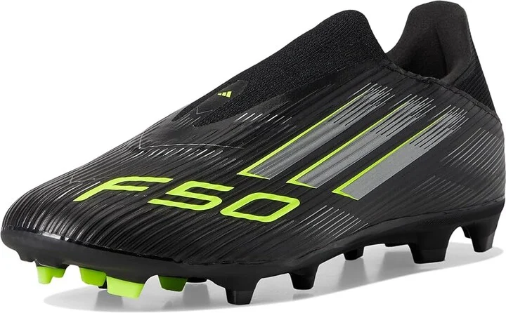 adidas F50 League Laceless Firm Ground Soccer Cleats Soccer Shoes Black/Iron Metallic/Lucid Lemon : Men's 7 - Women's 8 Medium, Rubber - Image 5