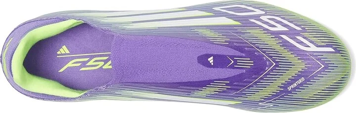 adidas F50 League Laceless Firm Ground Soccer Cleats Soccer Shoes Purple Rush/White/Lucid Lemon : Men's 13.5 - Women's 14.5 Medium, Rubber - Image 2