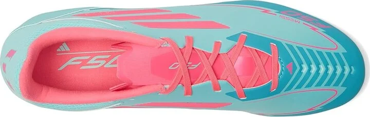 adidas F50 League Messi Firm Ground/Multi Ground Soccer Shoes Flash Aqua/Lucid Pink/Lucid Cyan : Men's 10.5 - Women's 11.5 Medium, Rubber - Image 2
