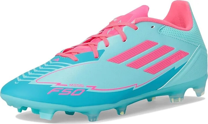 adidas F50 League Messi Firm Ground/Multi Ground Soccer Shoes Flash Aqua/Lucid Pink/Lucid Cyan : Men's 10.5 - Women's 11.5 Medium, Rubber - Image 5