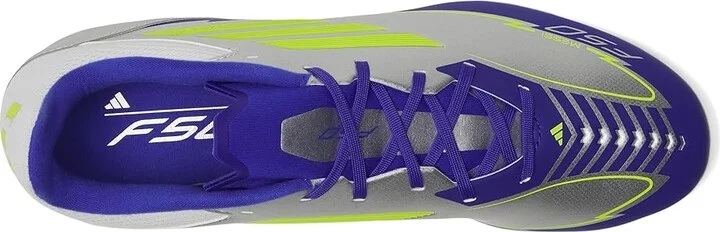 adidas F50 League Messi Firm Ground/Multi Ground Soccer Shoes Silver Metallic/Solar Yellow/Lucid Blue : Men's 11 - Women's 12 Medium, Rubber - Image 2