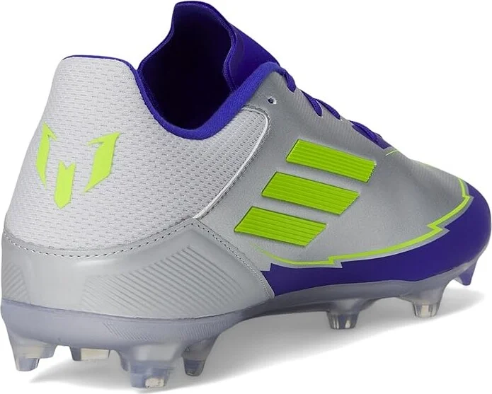 adidas F50 League Messi Firm Ground/Multi Ground Soccer Shoes Silver Metallic/Solar Yellow/Lucid Blue : Men's 11 - Women's 12 Medium, Rubber - Image 4