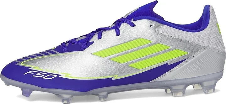 adidas F50 League Messi Firm Ground/Multi Ground Soccer Shoes Silver Metallic/Solar Yellow/Lucid Blue : Men's 11 - Women's 12 Medium, Rubber - Image 6