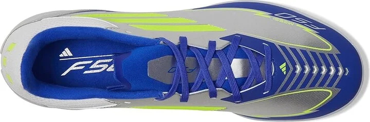 adidas F50 League Messi Turf Soccer Shoes Silver Metallic/Solar Yellow/Lucid Blue : Men's 12 - Women's 13 Medium, Rubber - Image 2