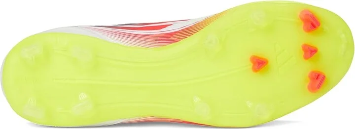 adidas F50 League Mid Top Firm Ground/Multi Ground Soccer Cleats Women's Soccer Shoes White/Lucid Red/Solar Yellow : 12 B - Medium - Image 3