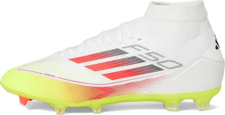 adidas F50 League Mid Top Firm Ground/Multi Ground Soccer Cleats Women's Soccer Shoes White/Lucid Red/Solar Yellow : 12 B - Medium - Image 6