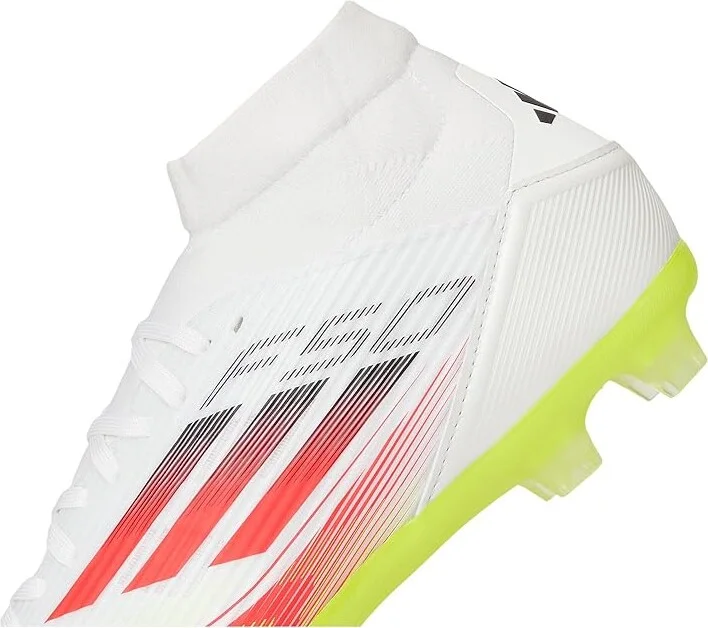adidas F50 League Mid Top Firm Ground/Multi Ground Soccer Cleats Women's Soccer Shoes White/Lucid Red/Solar Yellow : 12 B - Medium - Image 7
