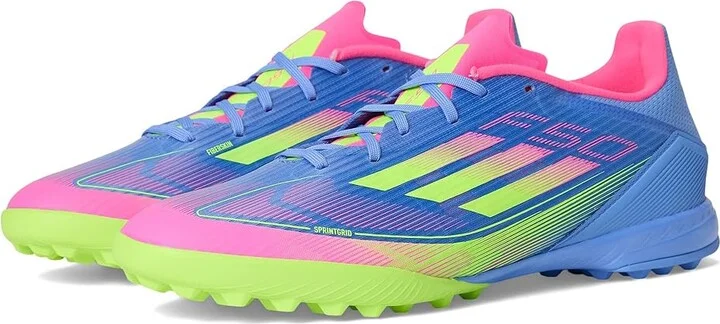 adidas F50 League Turf Soccer Cleats Soccer Shoes Blue Fusion/Lucid Lemon/Lucid Pink : Men's 13 - Women's 14 Medium, Synthetic