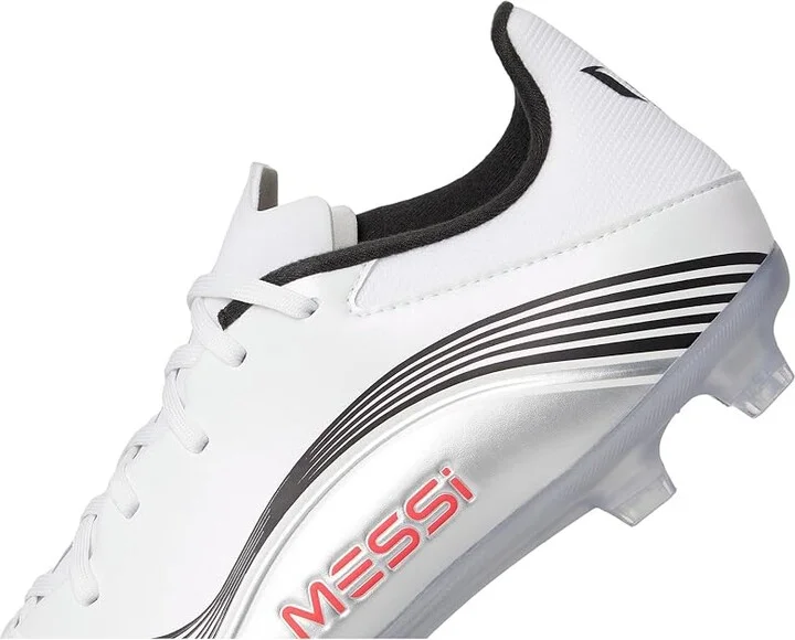adidas F50 Messi League Firm/Multi Ground Soccer Cleats Soccer Shoes White/Lucid Red/Silver Metallic : Men's 4.5 - Women's 5.5 Medium - Image 7