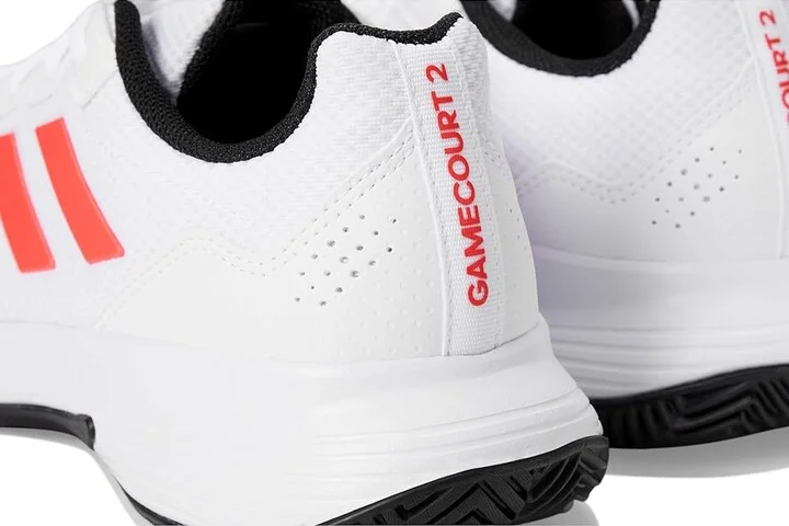 adidas Game Court 2 Tennis Shoes Men's Shoes White/Lucid Red/Black : 6.5 D - Medium, Synthetic - Image 7