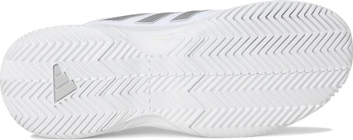 adidas Game Court 2 Tennis Shoes Women's Shoes White/Silver Metallic : 9.5 B - Medium, Textile/Synthetic - Image 3
