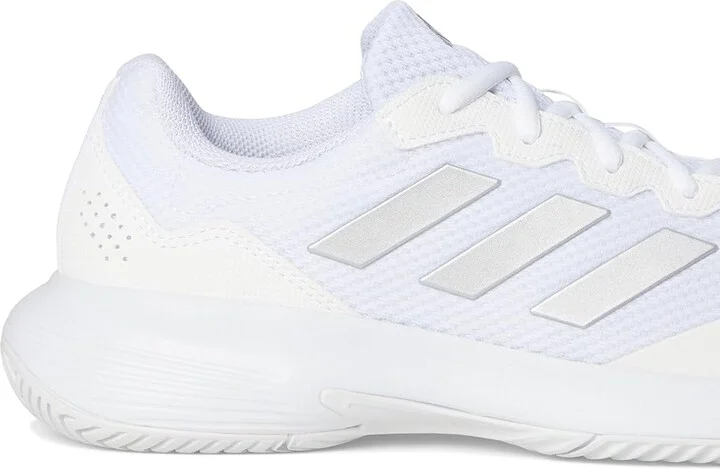 adidas Game Court 2 Tennis Shoes Women's Shoes White/Silver Metallic : 9.5 B - Medium, Textile/Synthetic - Image 7