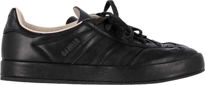Adidas Gazelle Indoor Low-Top Trainers in Black Leather