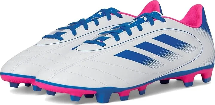 adidas Goletto IX Firm Ground/Multi Ground Soccer Cleats Soccer Shoes White/Bright Royal/Team Shock Pink : Men's 10 - Women's 11 Medium