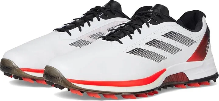 adidas Golf Adizero ZG Spikeless Golf Shoes Men's Golf Shoes Footwear White/Lucid Red/Core Black : 8.5 D - Medium, Synthetic