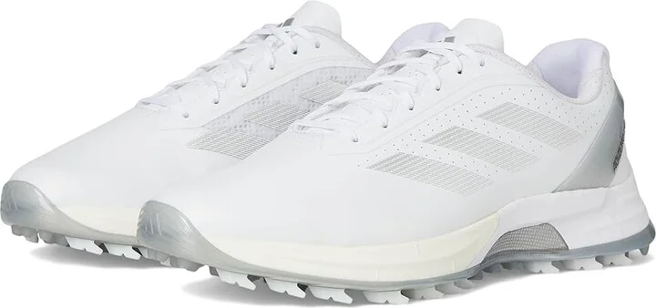 adidas Golf Adizero ZG Spikeless Golf Shoes Women's Golf Shoes Footwear White/Silver Metallic/Grey Two : 6.5 B - Medium, Leather