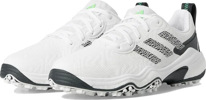adidas Golf Codechaos 25 Spikeless Golf Shoes Men's Golf Shoes Footwear White/Aurora Ivory/Lime Burst : 12 D - Medium, Faux Leather