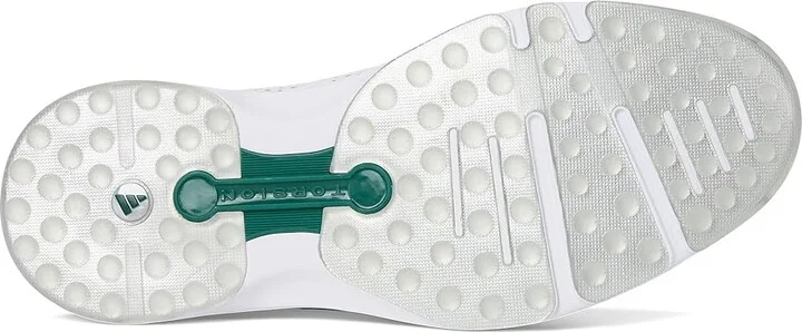 adidas Golf MC80 Spikeless Golf Shoes Shoes Footwear White/Silvermet/Collgreen : Men's 10.5 - Women's 11.5 Medium, Leather - Image 3