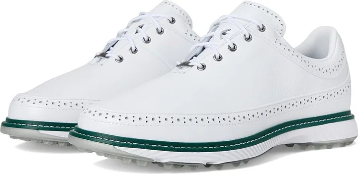 adidas Golf MC80 Spikeless Golf Shoes Shoes Footwear White/Silvermet/Collgreen : Men's 10.5 - Women's 11.5 Medium, Leather