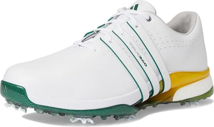 adidas Golf Tour360 24 Golf Shoes Men's Shoes Footwear White/Collegiate Green/Yellow : 7.5 D - Medium, Leather - Image 5