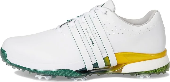 adidas Golf Tour360 24 Golf Shoes Men's Shoes Footwear White/Collegiate Green/Yellow : 7.5 D - Medium, Leather - Image 6