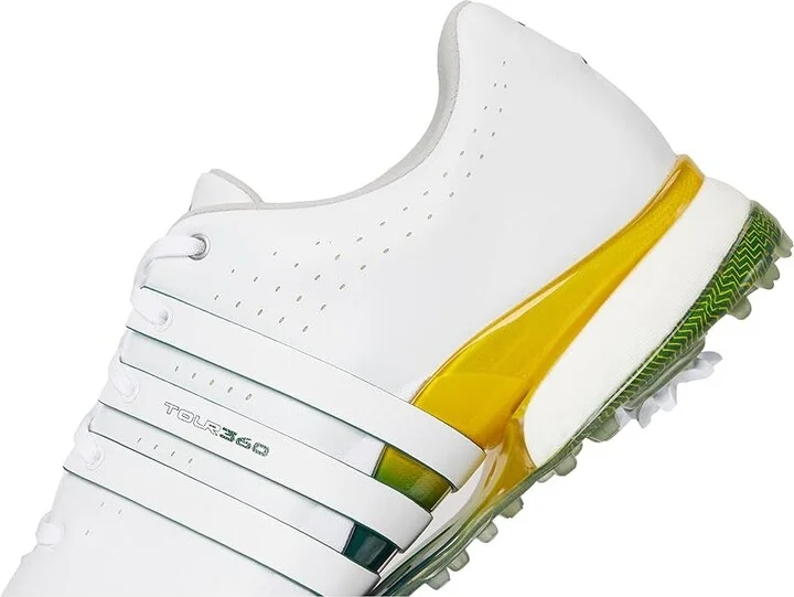 adidas Golf Tour360 24 Golf Shoes Men's Shoes Footwear White/Collegiate Green/Yellow : 7.5 D - Medium, Leather - Image 7