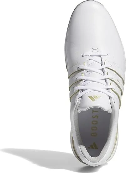 adidas Golf Tour360 24 Golf Shoes Men's Shoes Footwear White/Gold Metallic/Silver Metallic : 15 E - Wide, Leather - Image 2