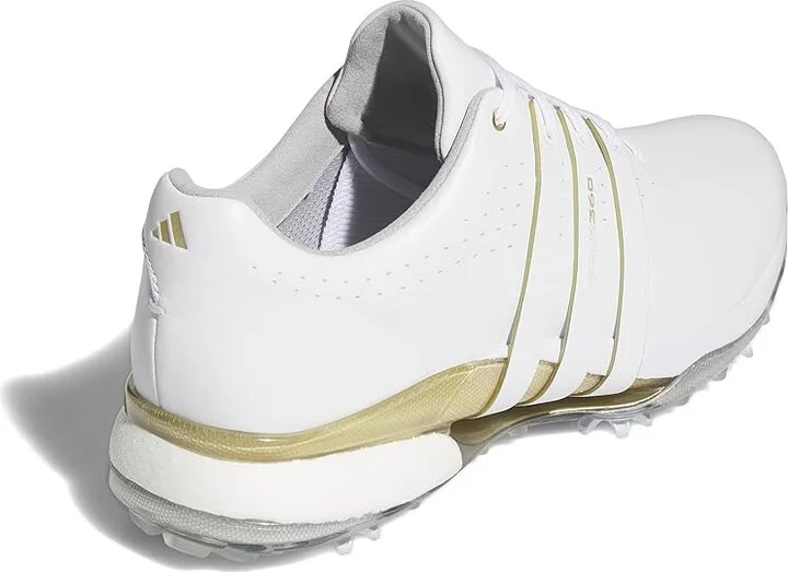 adidas Golf Tour360 24 Golf Shoes Men's Shoes Footwear White/Gold Metallic/Silver Metallic : 15 E - Wide, Leather - Image 4