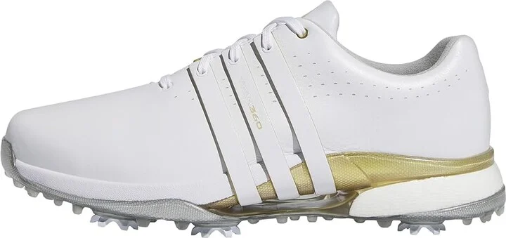 adidas Golf Tour360 24 Golf Shoes Men's Shoes Footwear White/Gold Metallic/Silver Metallic : 15 E - Wide, Leather - Image 5