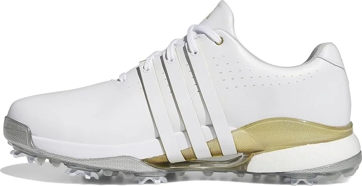 adidas Golf Tour360 24 Golf Shoes Men's Shoes Footwear White/Gold Metallic/Silver Metallic : 15 E - Wide, Leather - Image 6