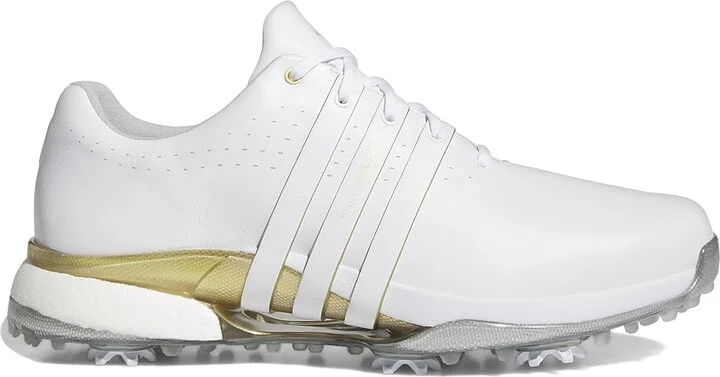 adidas Golf Tour360 24 Golf Shoes Men's Shoes Footwear White/Gold Metallic/Silver Metallic : 15 E - Wide, Leather - Image 7