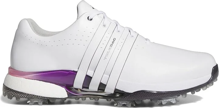 adidas Golf Tour360 24 Golf Shoes Men's Shoes Footwear White/Shadow Fig/Auro Black : 9.5 D - Medium, Leather - Image 6