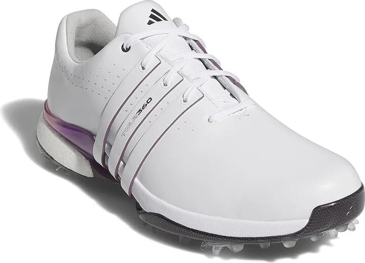 adidas Golf Tour360 24 Golf Shoes Men's Shoes Footwear White/Shadow Fig/Auro Black : 9.5 D - Medium, Leather