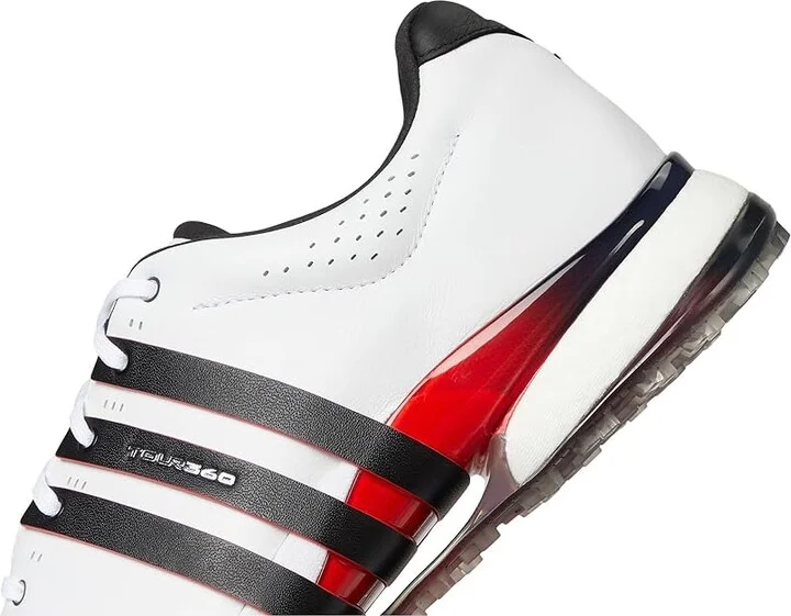 adidas Golf Tour360 25 Spikeless Golf Shoes Men's Golf Shoes Footwear White/Core Black/Lucid Red : 10.5 D - Medium, Leather - Image 7