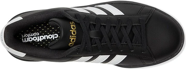 adidas Grand Court 2.0 Women's Shoes Black/White/Gold Metallic : 5 B - Medium, Leather - Image 2