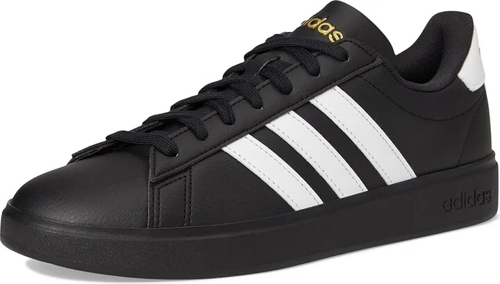 adidas Grand Court 2.0 Women's Shoes Black/White/Gold Metallic : 5 B - Medium, Leather - Image 5