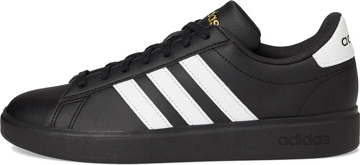 adidas Grand Court 2.0 Women's Shoes Black/White/Gold Metallic : 5 B - Medium, Leather - Image 6