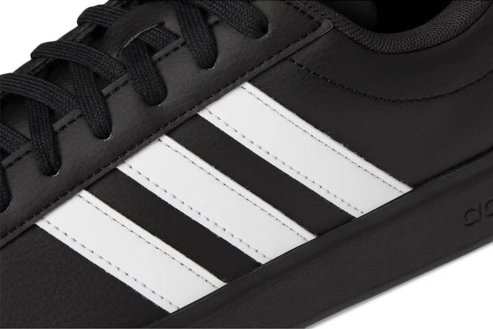 adidas Grand Court 2.0 Women's Shoes Black/White/Gold Metallic : 5 B - Medium, Leather - Image 7