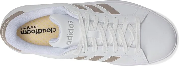 adidas Grand Court 2.0 Women's Shoes White/Metallic Silver : 5.5 B - Medium, Leather - Image 2