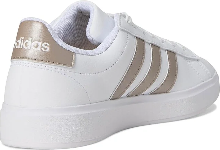 adidas Grand Court 2.0 Women's Shoes White/Metallic Silver : 5.5 B - Medium, Leather - Image 4