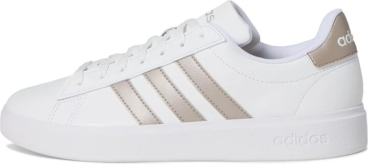 adidas Grand Court 2.0 Women's Shoes White/Metallic Silver : 5.5 B - Medium, Leather - Image 6