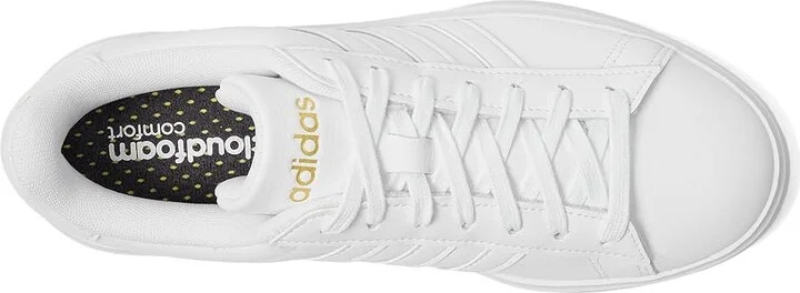 adidas Grand Court 2.0 Women's Shoes White/White/Gold Metallic : 6.5 B - Medium - Image 2