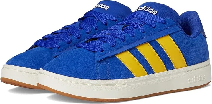 adidas Grand Court Alpha 00s Men's Shoes Semi Lucid Blue/Utility Yellow/Off-White : 12 M, Leather