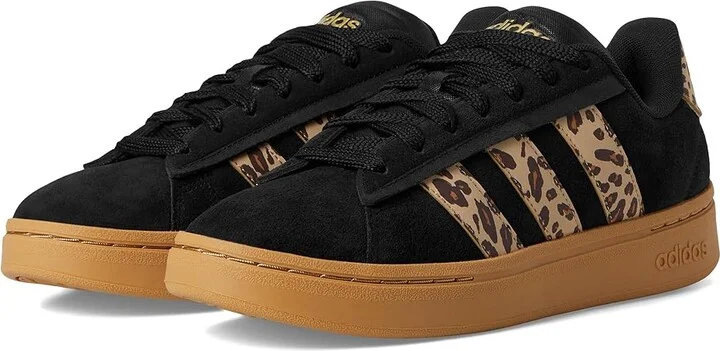 adidas Grand Court Alpha 00s Women's Tennis Shoes Black/Shadow Brown/Matte Gold : 10.5 B - Medium, Leather/Rubber