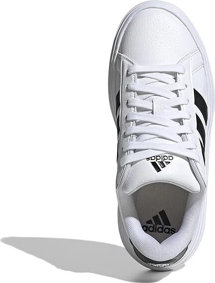 adidas Grand Court Platform Women's Shoes White/Black/Black : 9.5 B - Medium, Leather/Rubber/Suede - Image 2