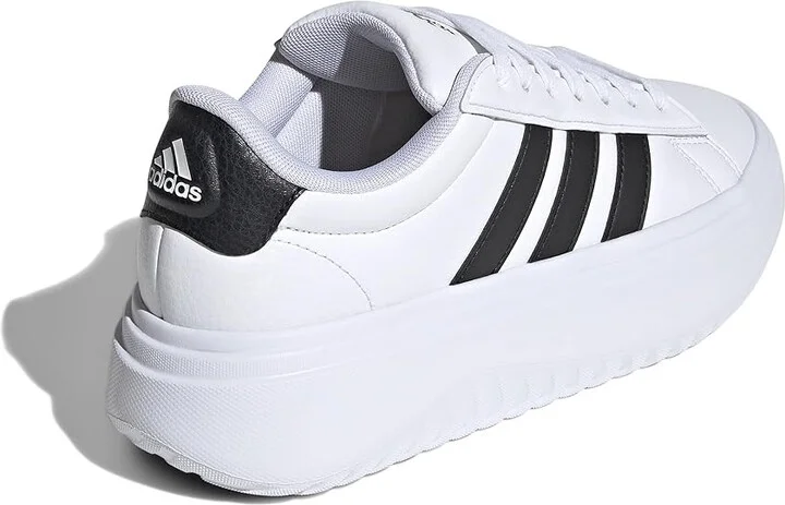 adidas Grand Court Platform Women's Shoes White/Black/Black : 9.5 B - Medium, Leather/Rubber/Suede - Image 4